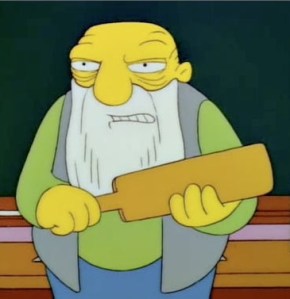 ABOVE: US Senator John McCain (R-Moon Pie) prepares to mete out justice.