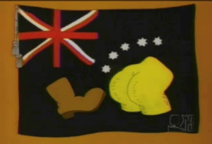 NOTE TO NEXT AMBASSADOR TO AUSTRALIA: This is NOT the Australian flag!