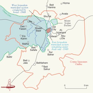 The intended and actual status of Jerusalem in the 1947-1948 period (from Al Jazeera)