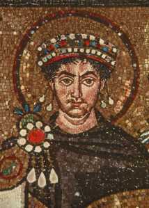 Justinian I, according to a painting in the Basilica of San Vitale in Ravenna, Italy (via)
