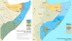"Somalia map states regions districts" by Ingoman (James Dahl) - Own work. Licensed under Public Domain via Commons - https://commons.wikimedia.org/wiki/File:Somalia_map_states_regions_districts.png#/media/File:Somalia_map_states_regions_districts.png